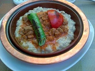 Lamb Stew with Eggplant Puree